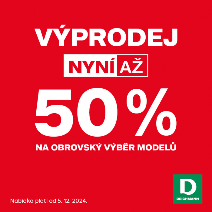 VÝPRODEJ – SLEVA AŽ 50 % v DEICHMANN